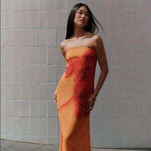 Meshki Orange Maxidress